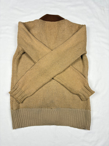 True Vintage 70s Italian Made Beige Cardigan (S)