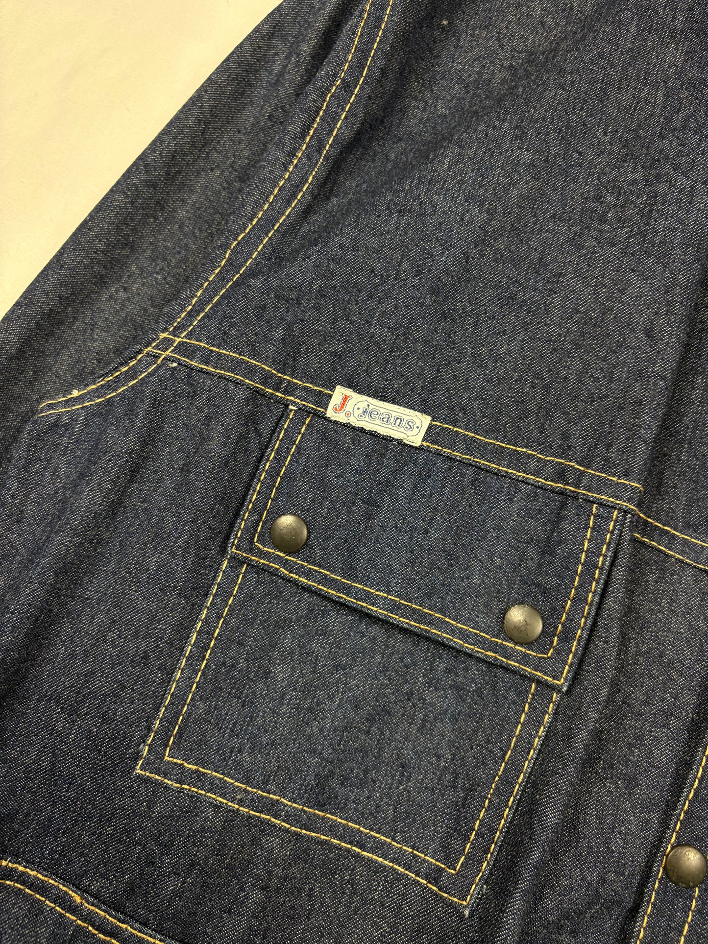 True Vintage 80s Italian Made Dark Denim Technical Jacket (L)