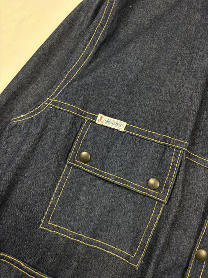 True Vintage 80s Italian Made Dark Denim Technical Jacket (L)