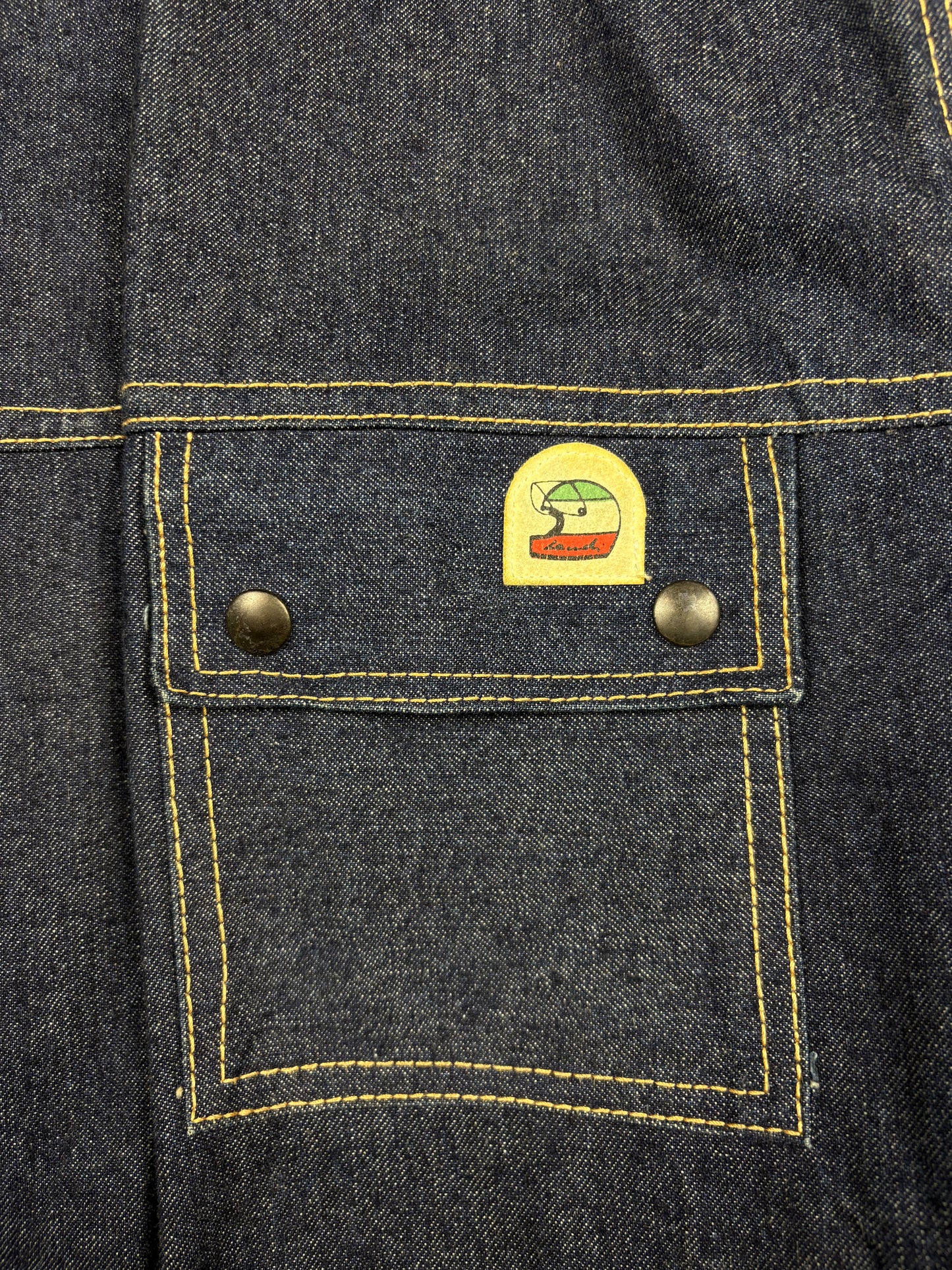 True Vintage 80s Italian Made Dark Denim Technical Jacket (L)