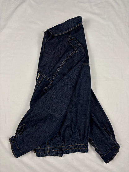 True Vintage 80s Italian Made Dark Denim Technical Jacket (L)