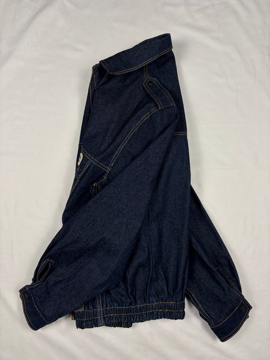 True Vintage 80s Italian Made Dark Denim Technical Jacket (L)
