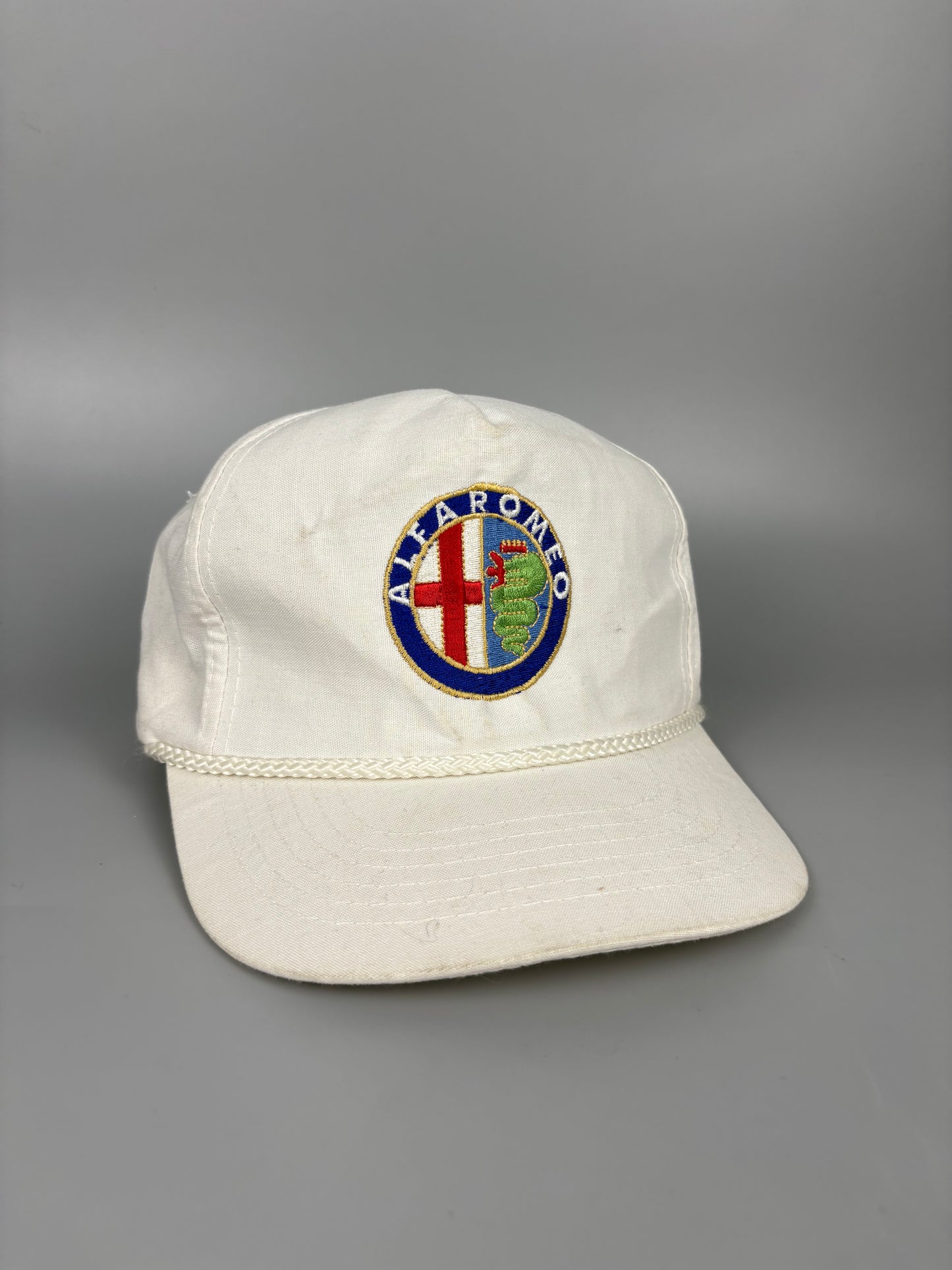Vintage Alfra Romeo Cars White Rope Trucker Hat