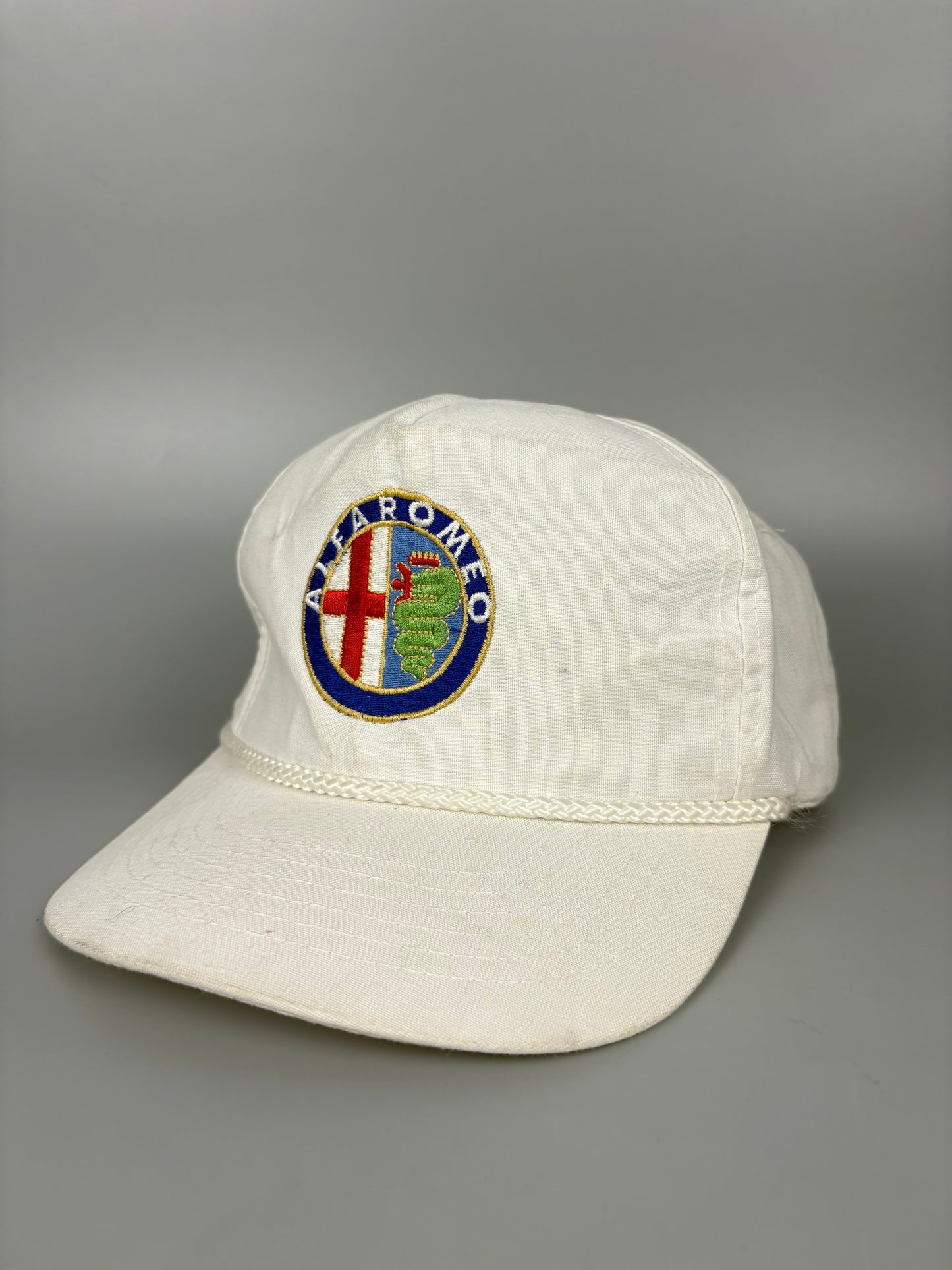Vintage Alfra Romeo Cars White Rope Trucker Hat