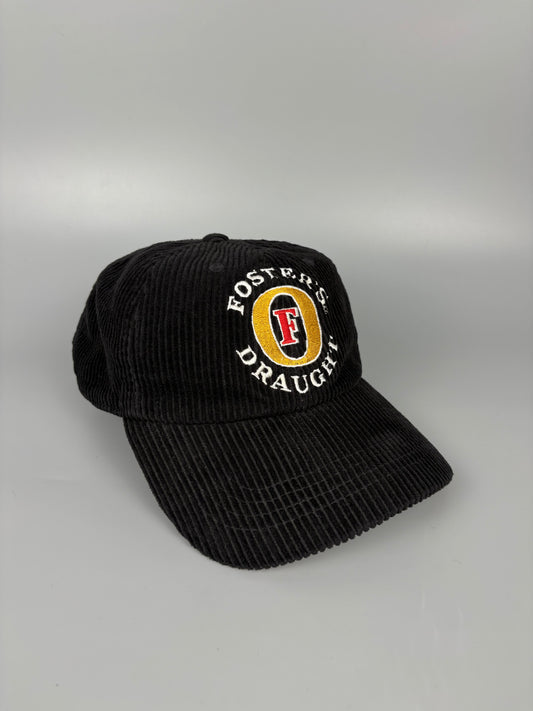 Vintage Fosters Beer Australia Black Corduroy Hat