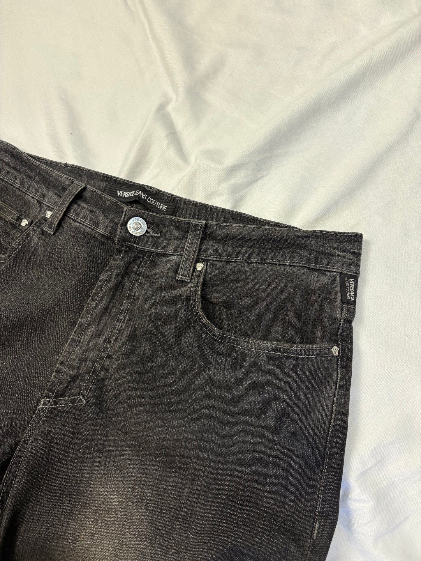 Vintage Versace Dark Grey Relaxed Denim Jeans (32x32)