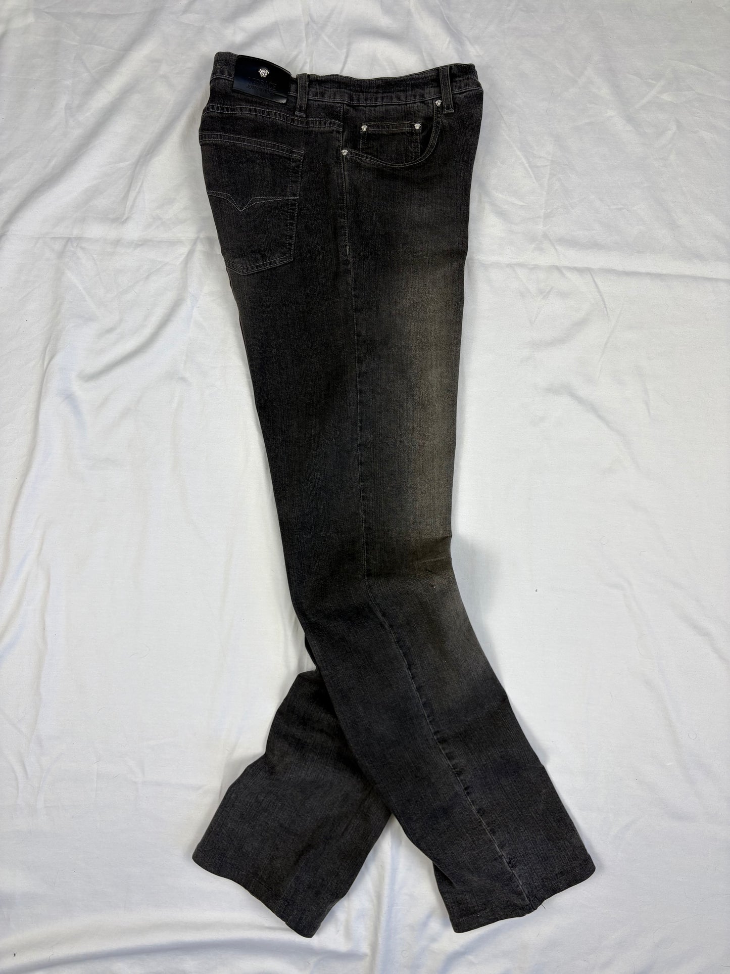 Vintage Versace Dark Grey Relaxed Denim Jeans (32x32)
