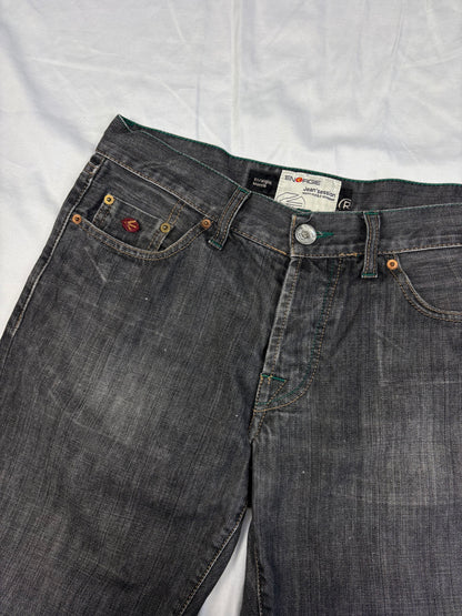 Vintage Energie Wide Leg Wash Grey Denim Jeans (32x30)