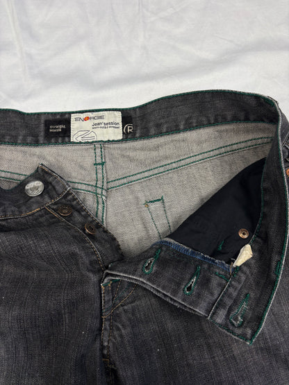 Vintage Energie Wide Leg Wash Grey Denim Jeans (32x30)