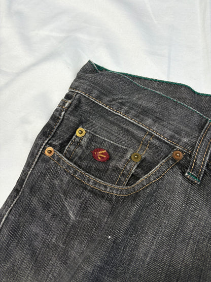 Vintage Energie Wide Leg Wash Grey Denim Jeans (32x30)