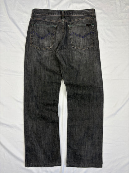 Vintage Energie Wide Leg Wash Grey Denim Jeans (32x30)