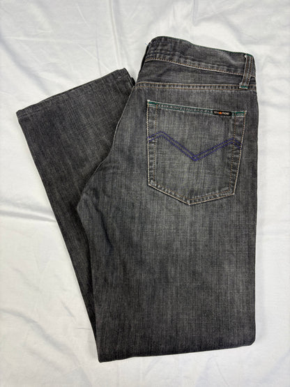 Vintage Energie Wide Leg Wash Grey Denim Jeans (32x30)