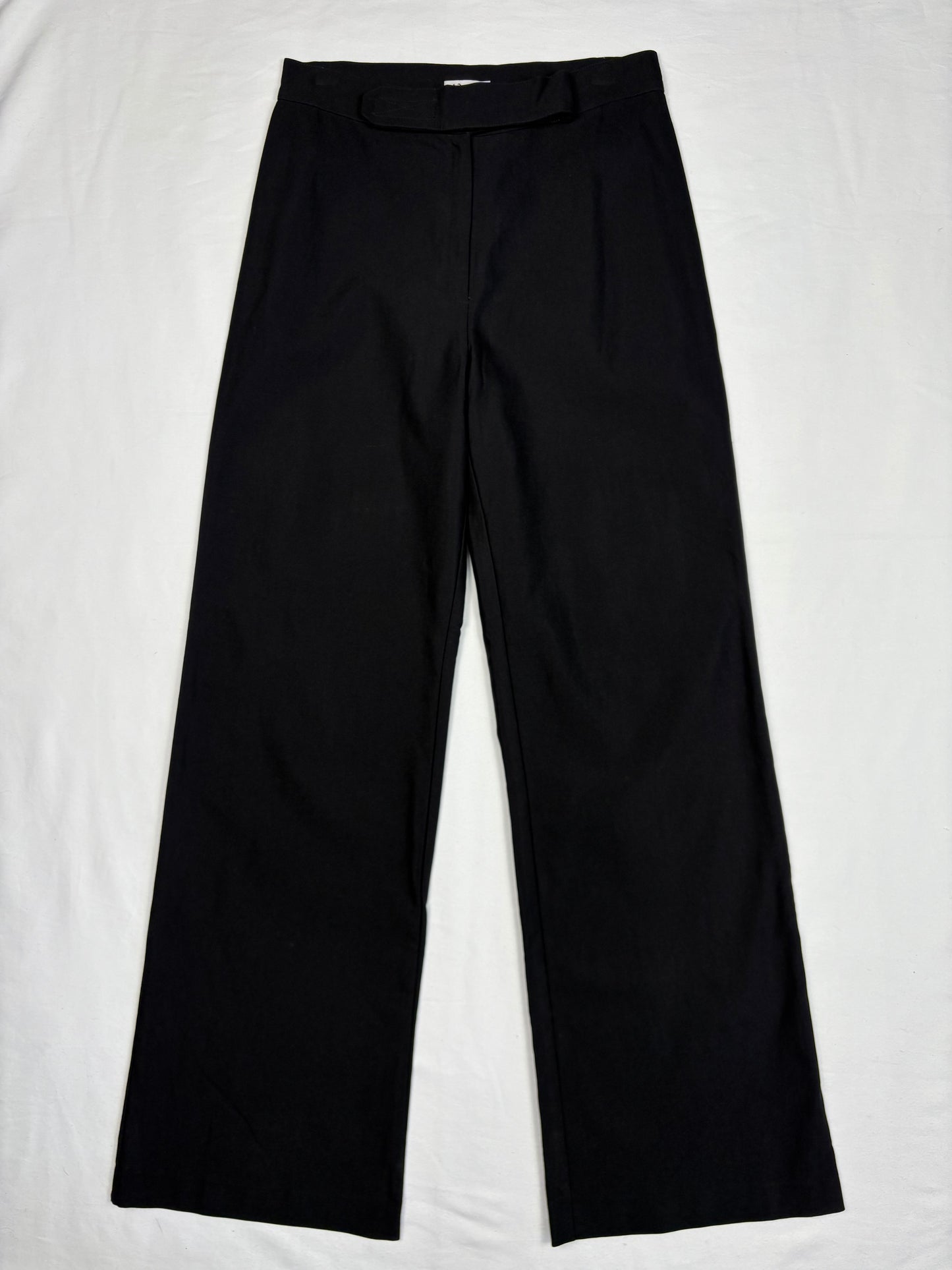 Vintage Madeleine 90s Technical Wide Leg Black Trousers (28x29)
