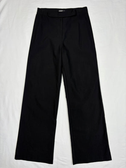 Vintage Madeleine 90s Technical Wide Leg Black Trousers (28x29)