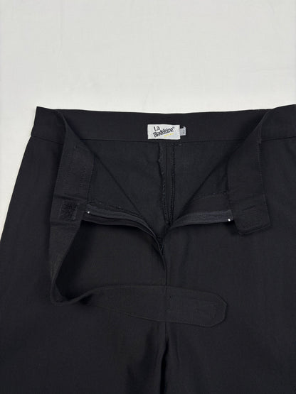 Vintage Madeleine 90s Technical Wide Leg Black Trousers (28x29)