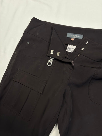 Vintage Italian Dark Brown Technical Wide Leg Trousers (34x30)