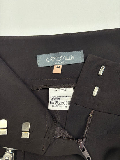 Vintage Italian Dark Brown Technical Wide Leg Trousers (34x30)