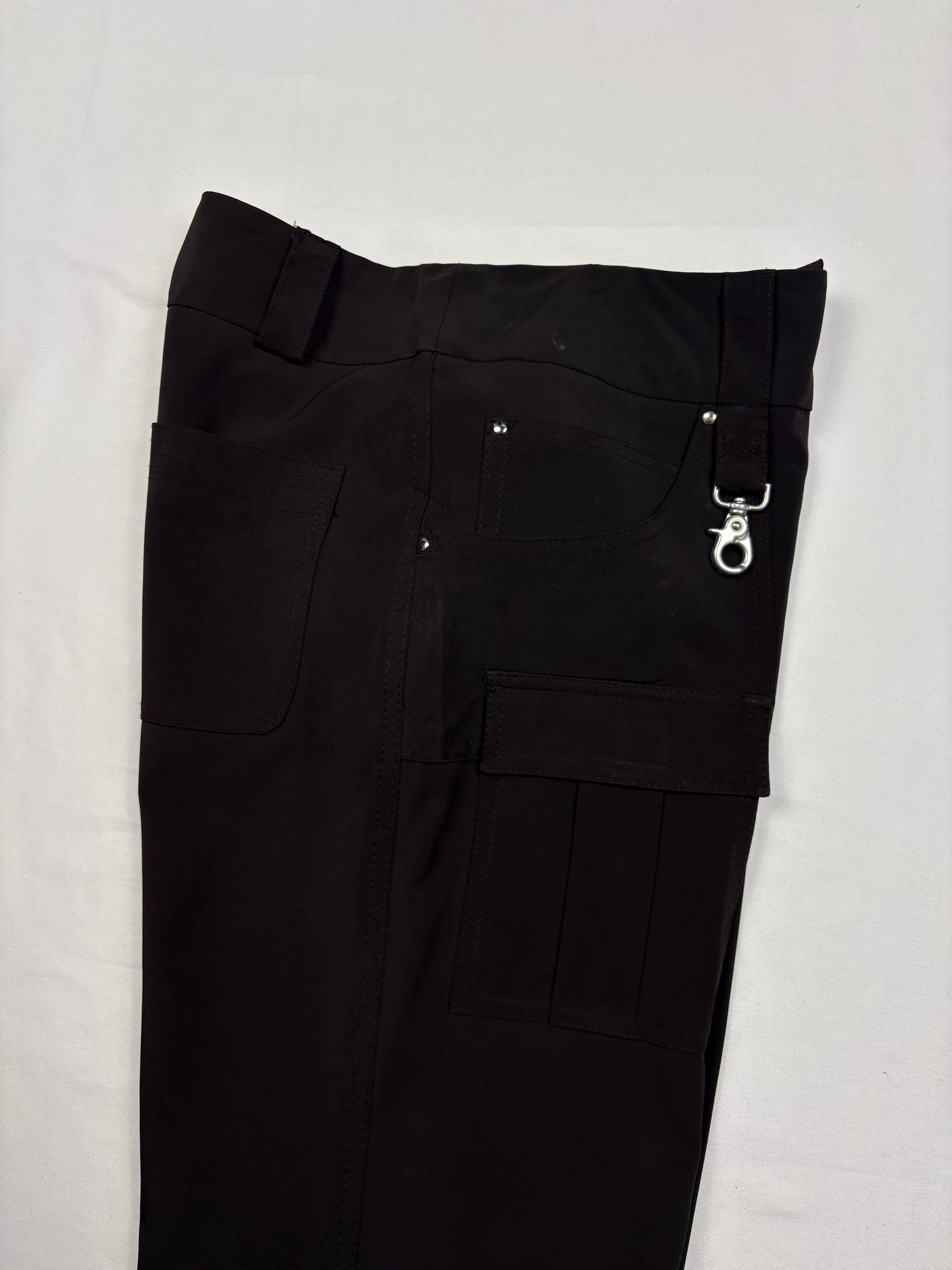 Vintage Italian Dark Brown Technical Wide Leg Trousers (34x30)