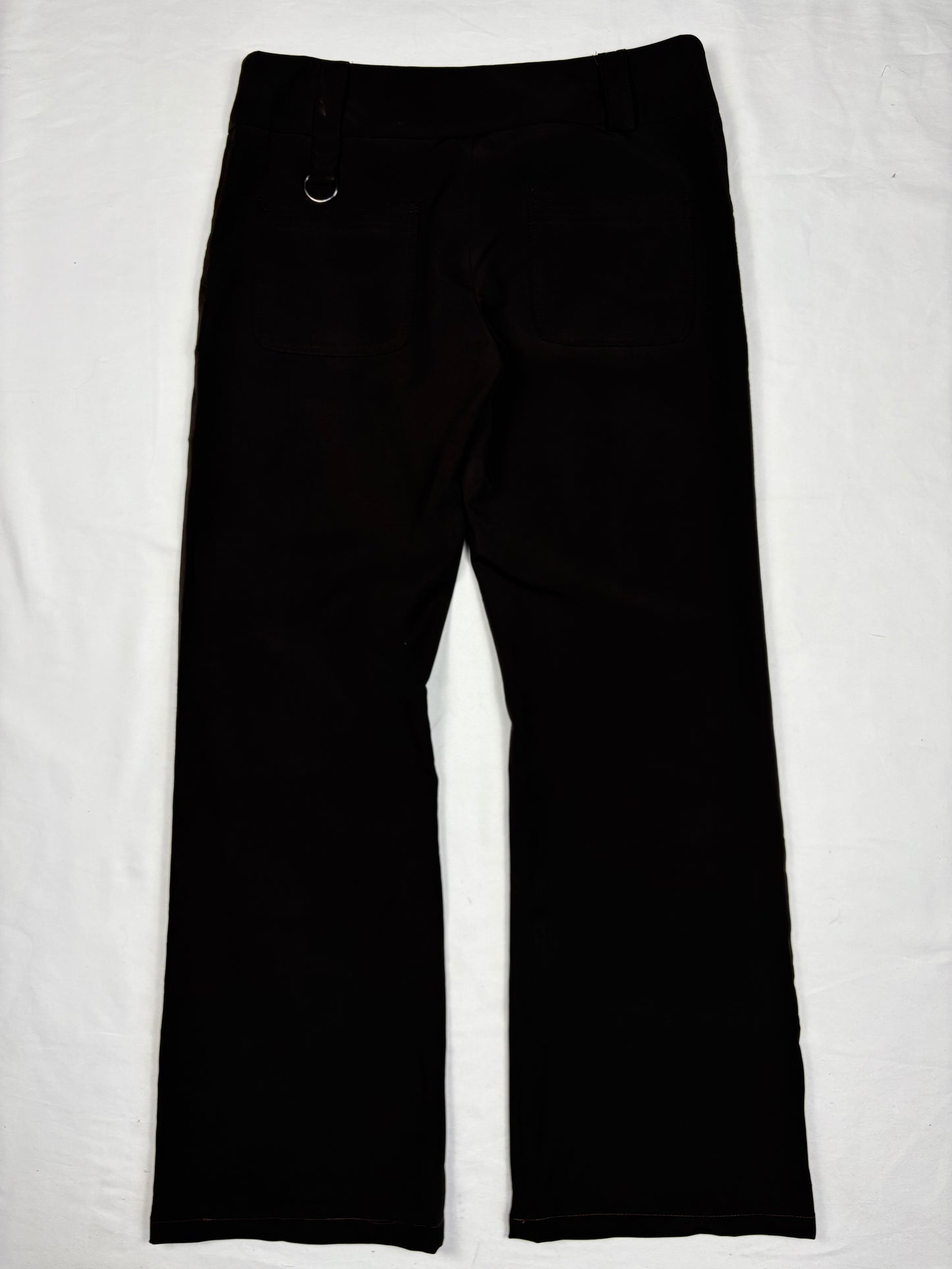 Vintage Italian Dark Brown Technical Wide Leg Trousers (34x30)