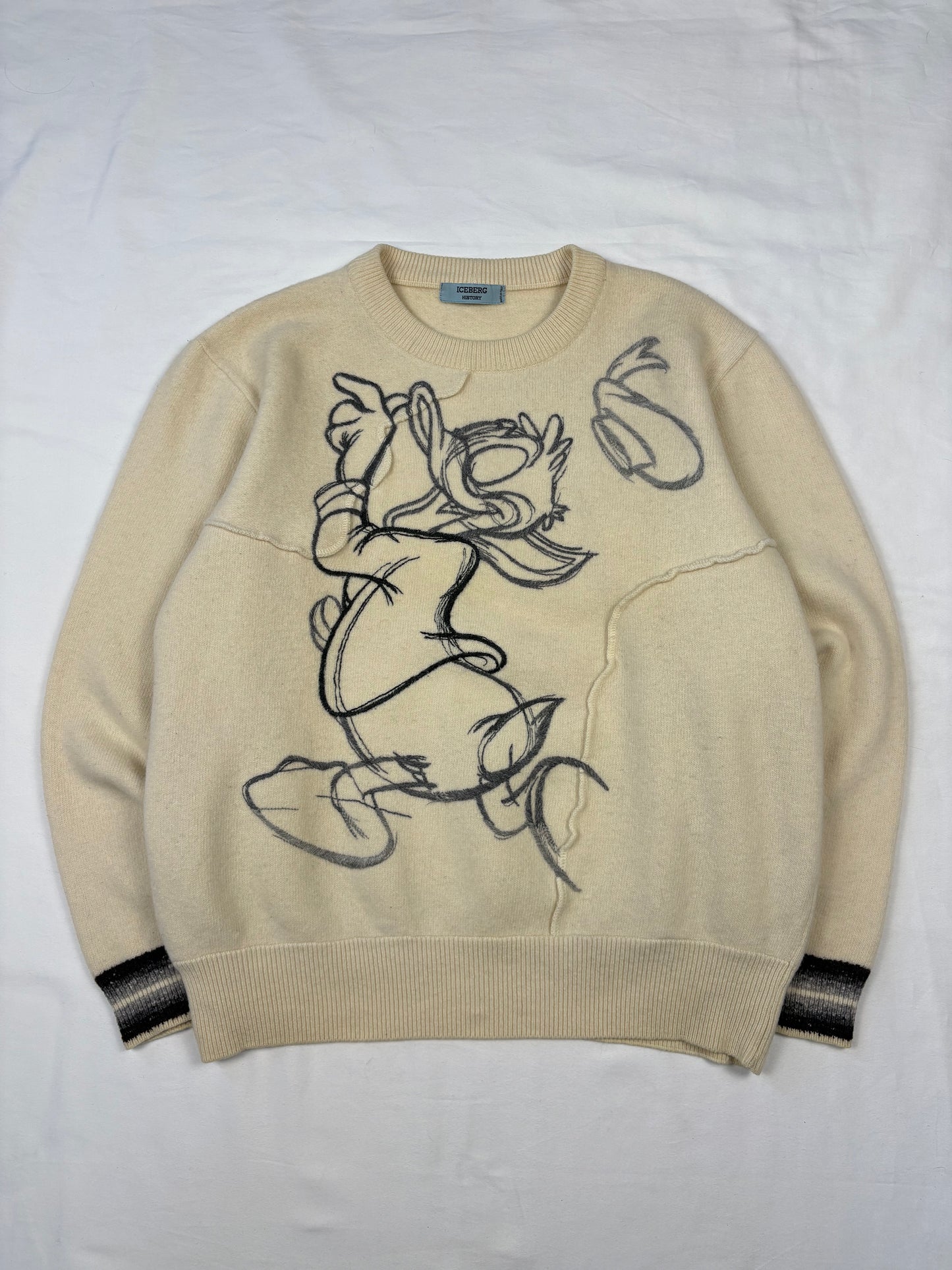 Vintage ICEBERG History x Disney Cream Wool Jumper (XL)