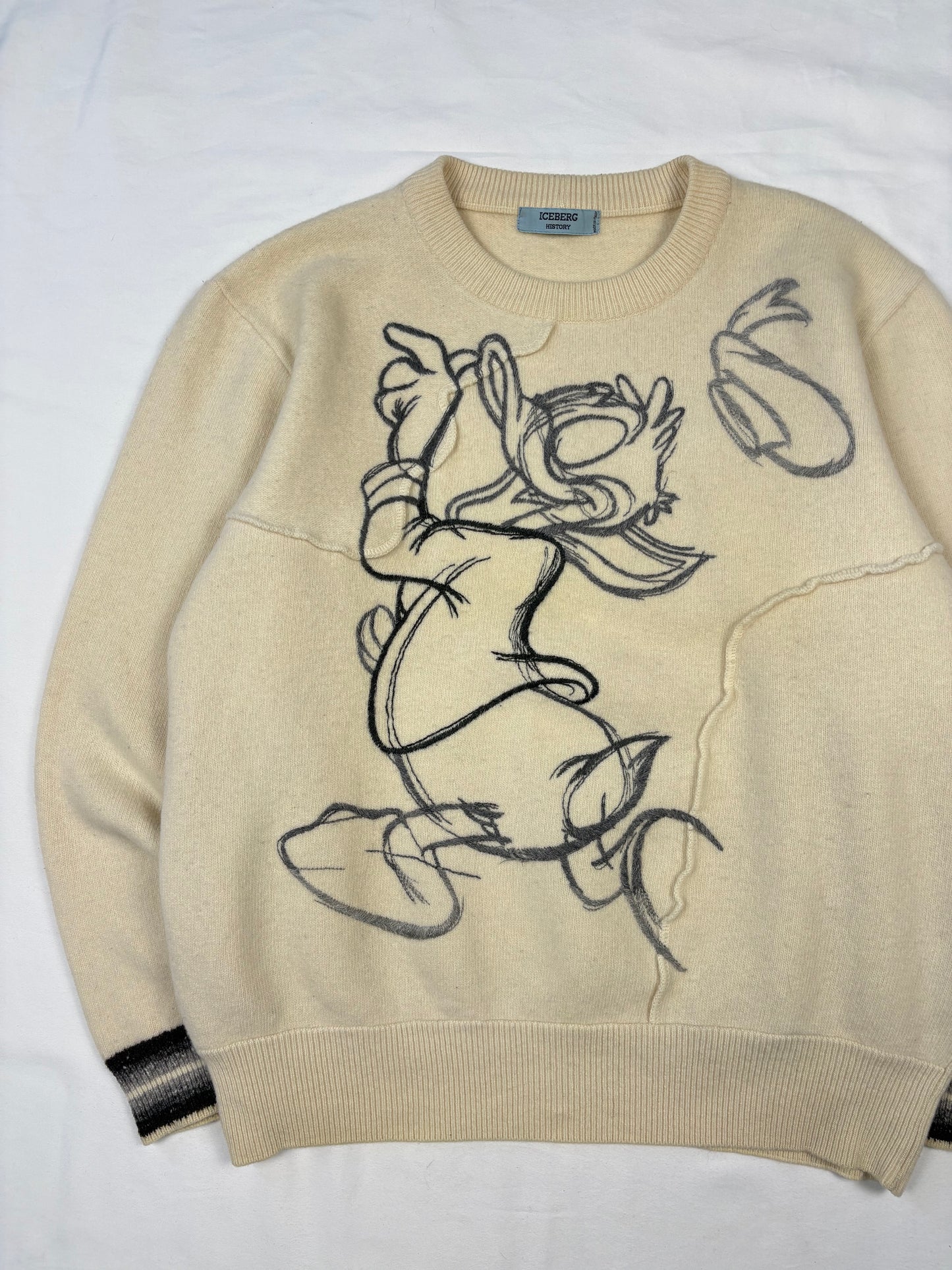 Vintage ICEBERG History x Disney Cream Wool Jumper (XL)