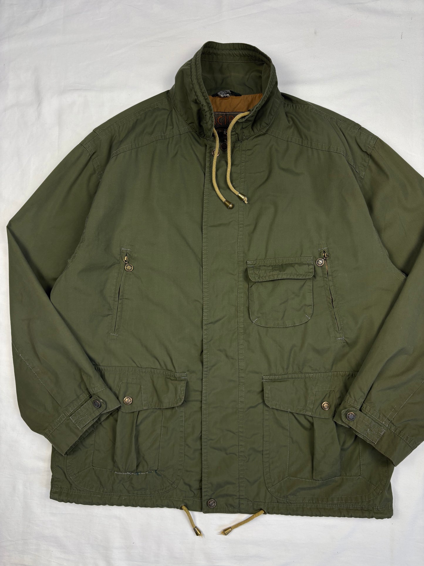 Vintage Faciba Military Green Technical Parka Jacket (L)