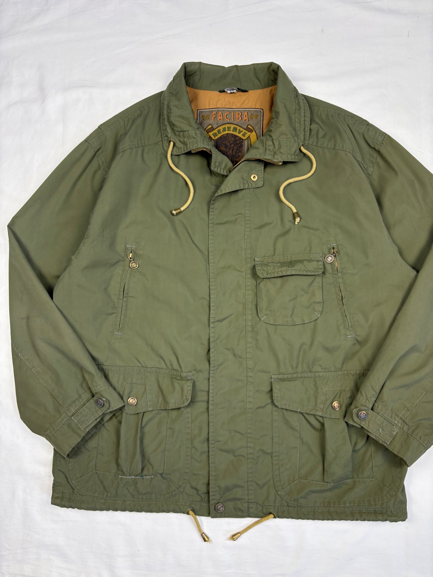 Vintage Faciba Military Green Technical Parka Jacket (L)