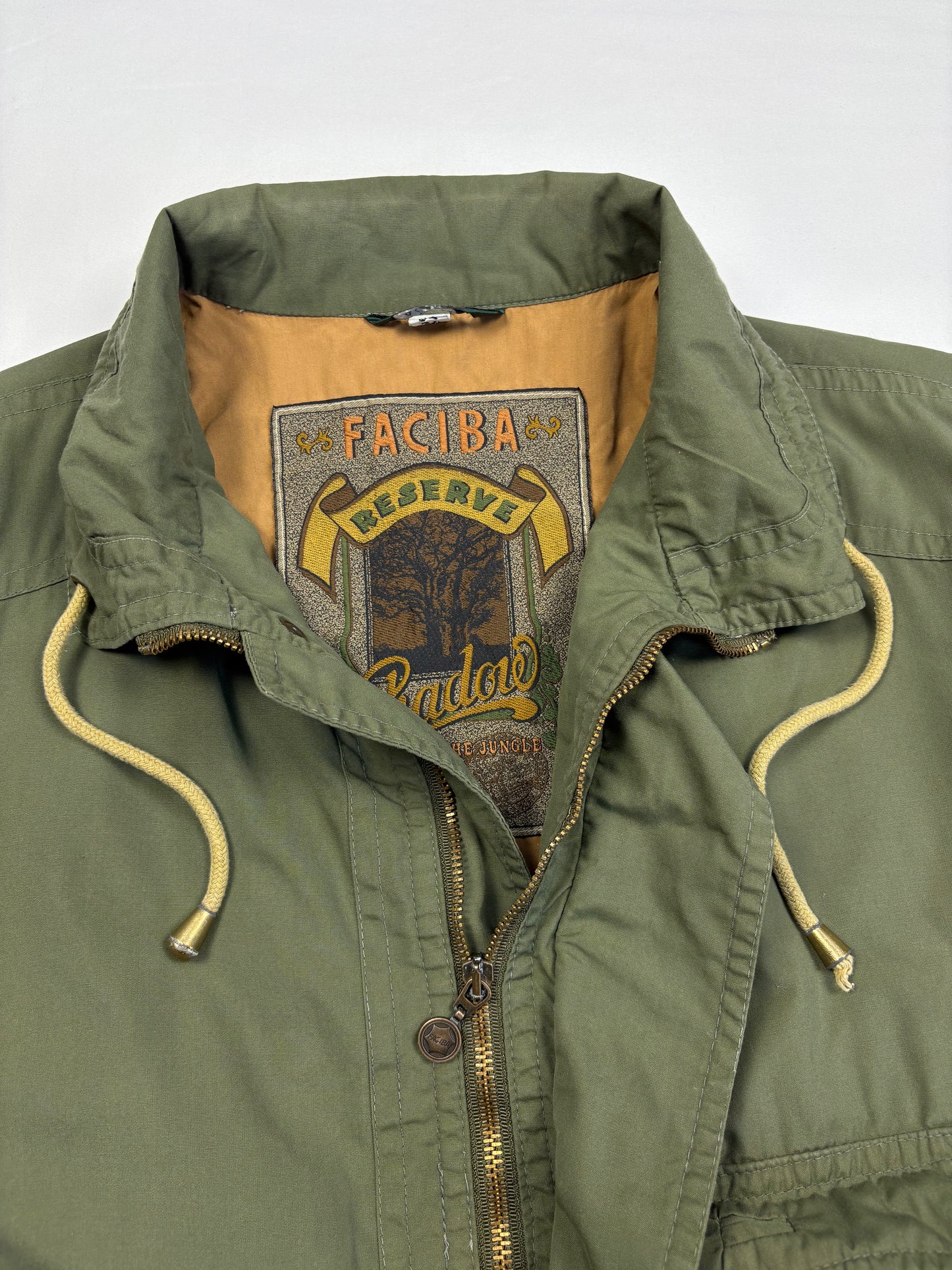 Vintage Faciba Military Green Technical Parka Jacket (L)