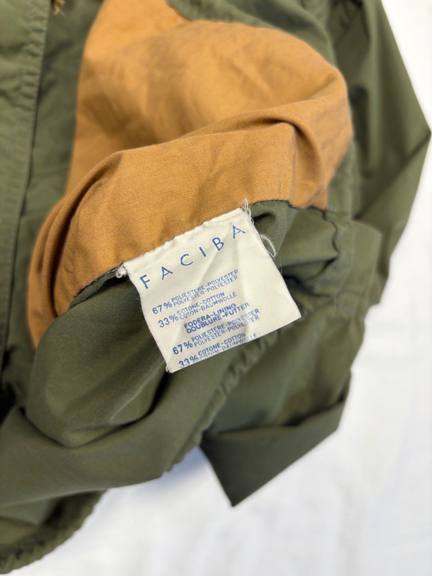 Vintage Faciba Military Green Technical Parka Jacket (L)