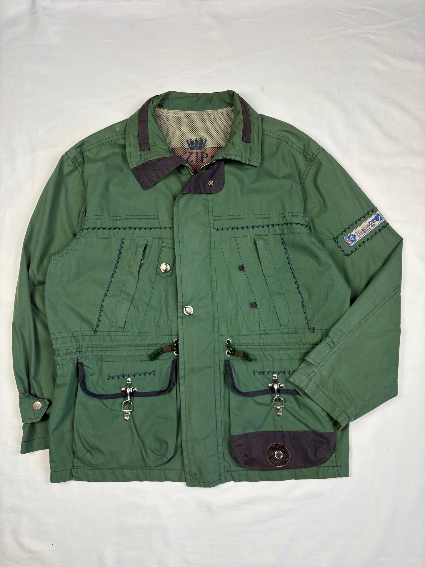 Vintage Workwear Dark Green Technical Parka Jacket (S)
