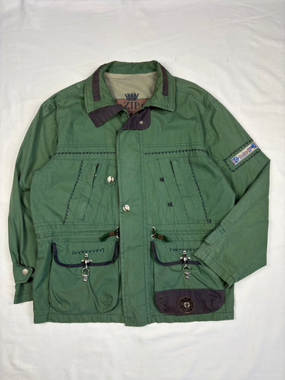 Vintage Workwear Dark Green Technical Parka Jacket (S)