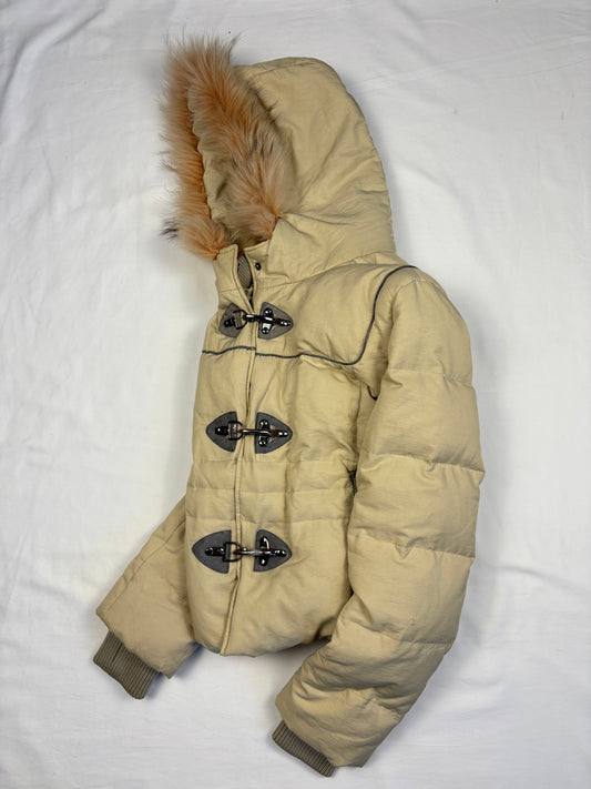 Vintage Fay Fireman Clasp Cream Puffer Jacket (women's L)