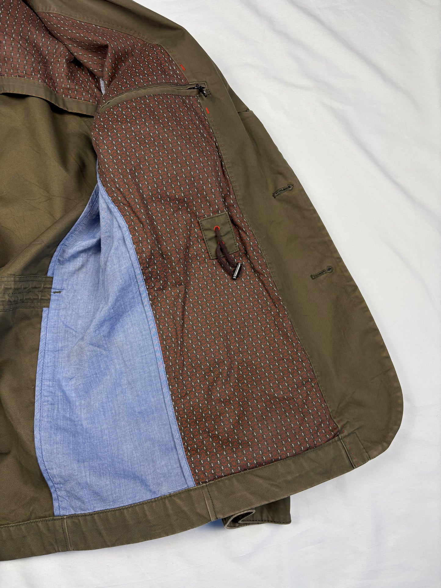 Vintage Hugo Boss Military Green Canvas Blazer Jacket (L)