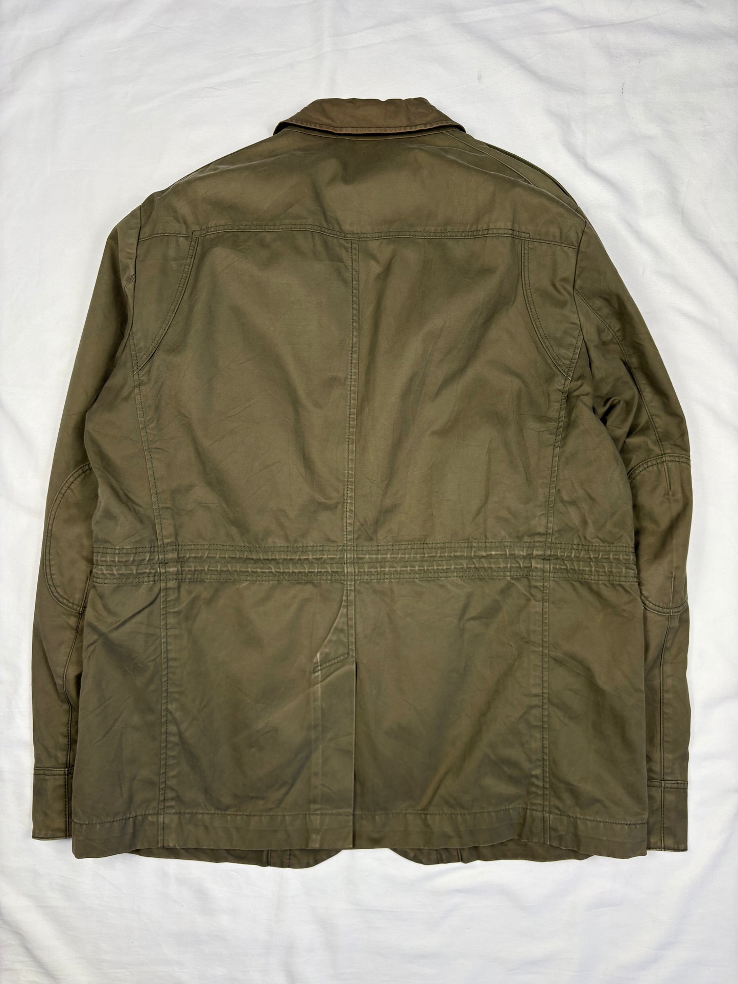 Vintage Hugo Boss Military Green Canvas Blazer Jacket (L)