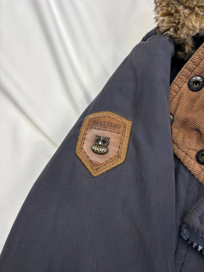 Naketano Asymmetrical Navy Blue Technical Winter Jacket (S)