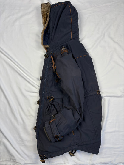 Naketano Asymmetrical Navy Blue Technical Winter Jacket (S)