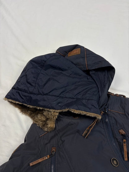 Naketano Asymmetrical Navy Blue Technical Winter Jacket (S)