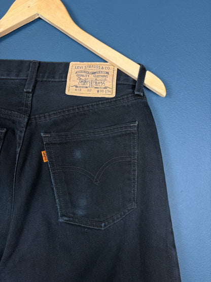 Vintage Levi's 80s Orang Tab Black Denim Jeans (30x34)