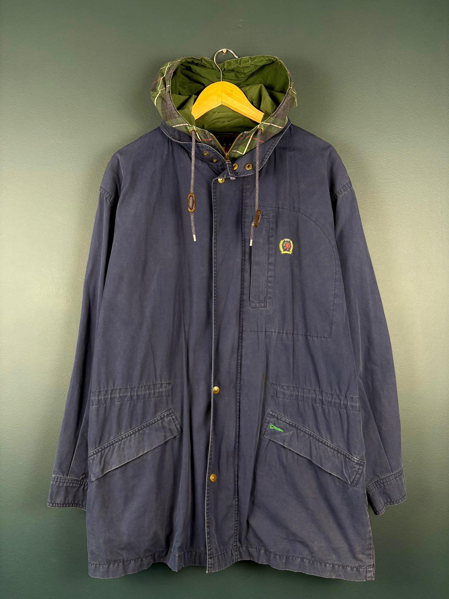 Vintage Tommy Hilfiger Dual Closure Plaid + Navy Parka Jacket (M)
