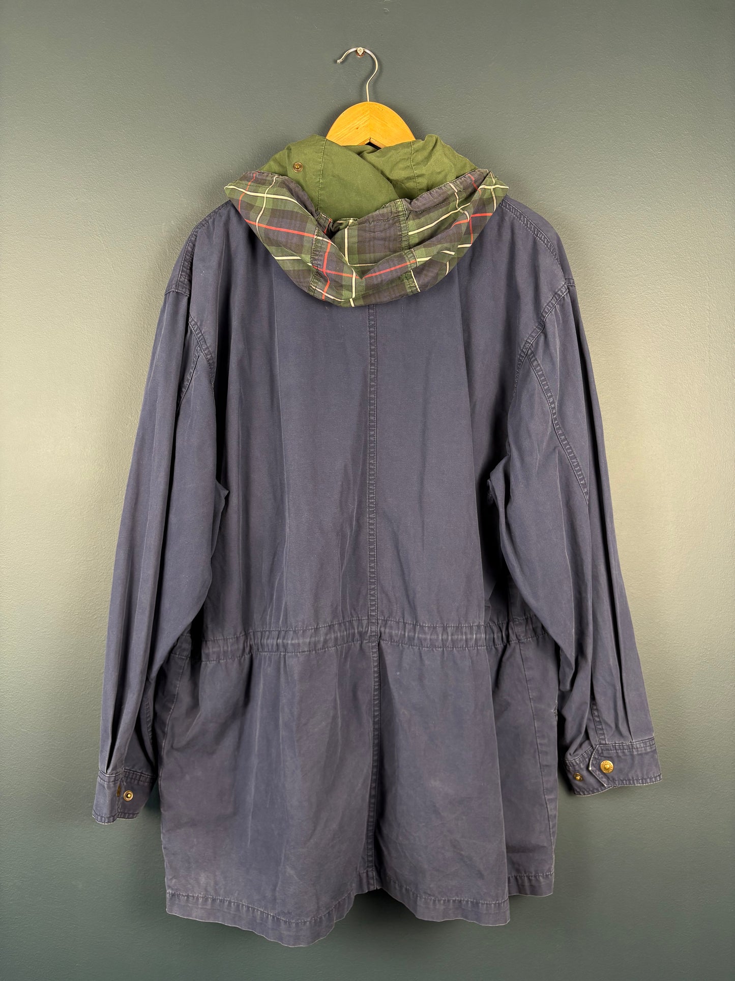 Vintage Tommy Hilfiger Dual Closure Plaid + Navy Parka Jacket (M)