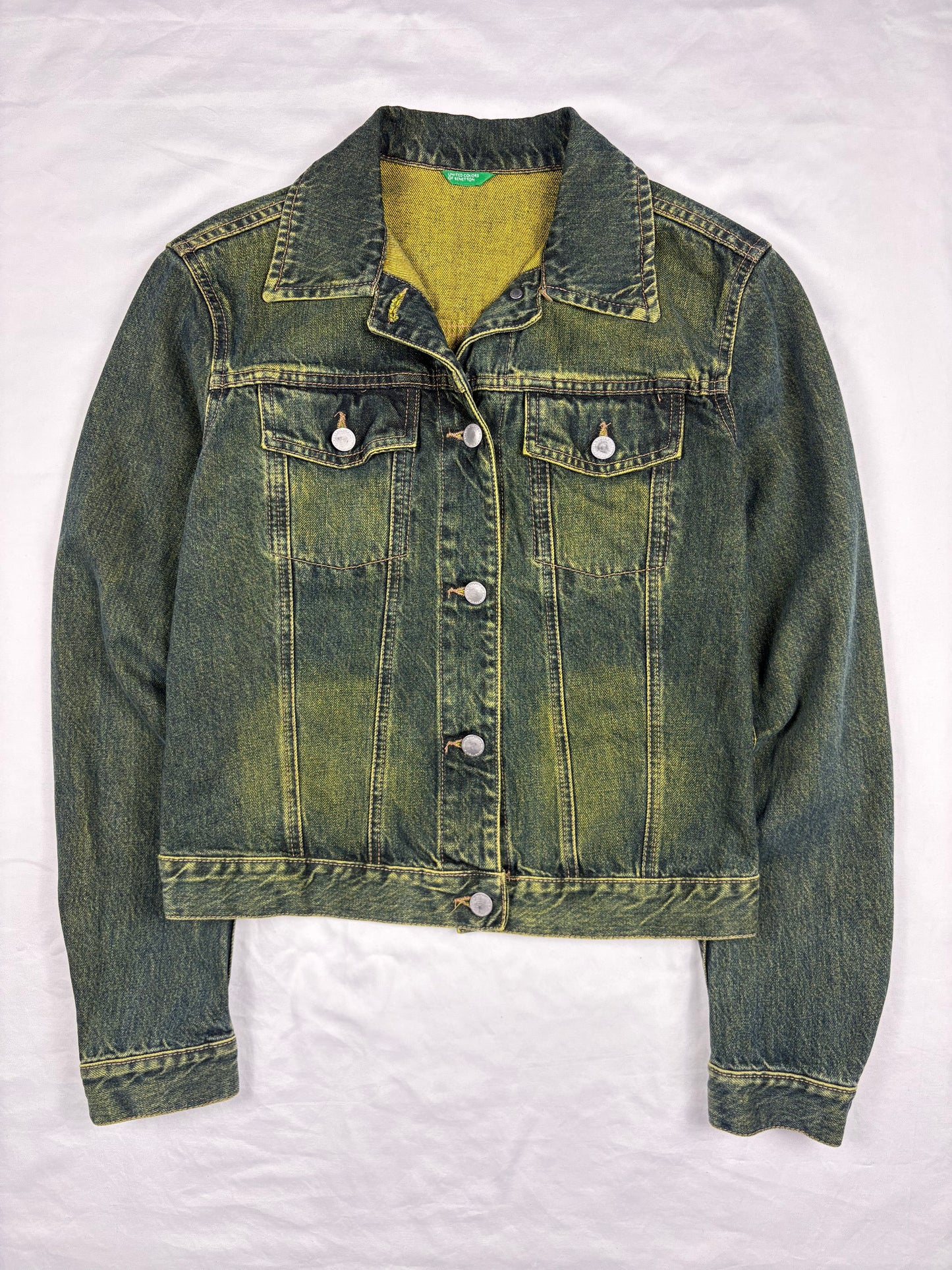 United Colors of Benetton Acid Green Denim Jacket (women's S)