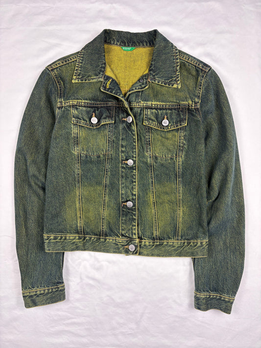 United Colors of Benetton Acid Green Denim Jacket (women's S)
