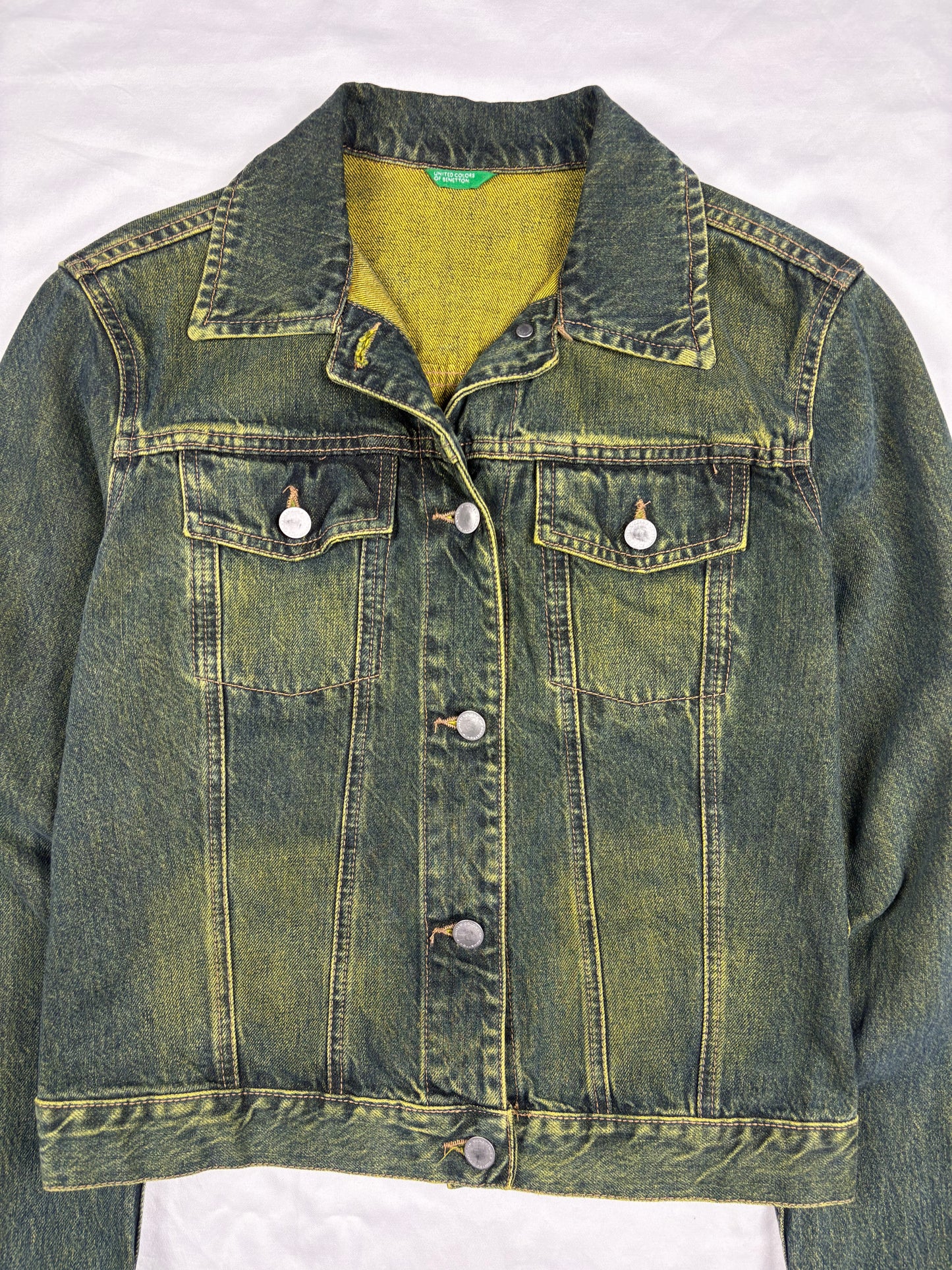 United Colors of Benetton Acid Green Denim Jacket (women's S)