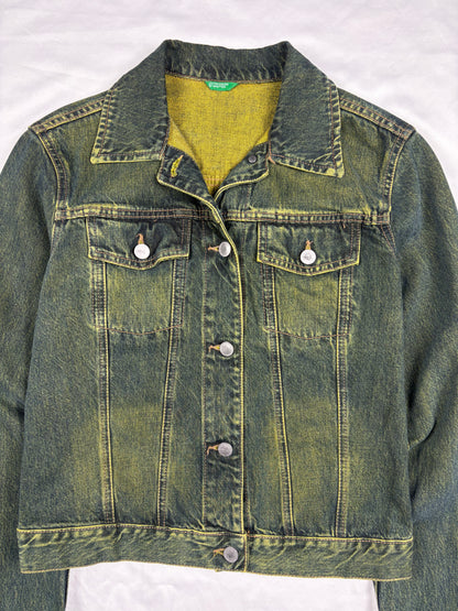 United Colors of Benetton Acid Green Denim Jacket (women's S)