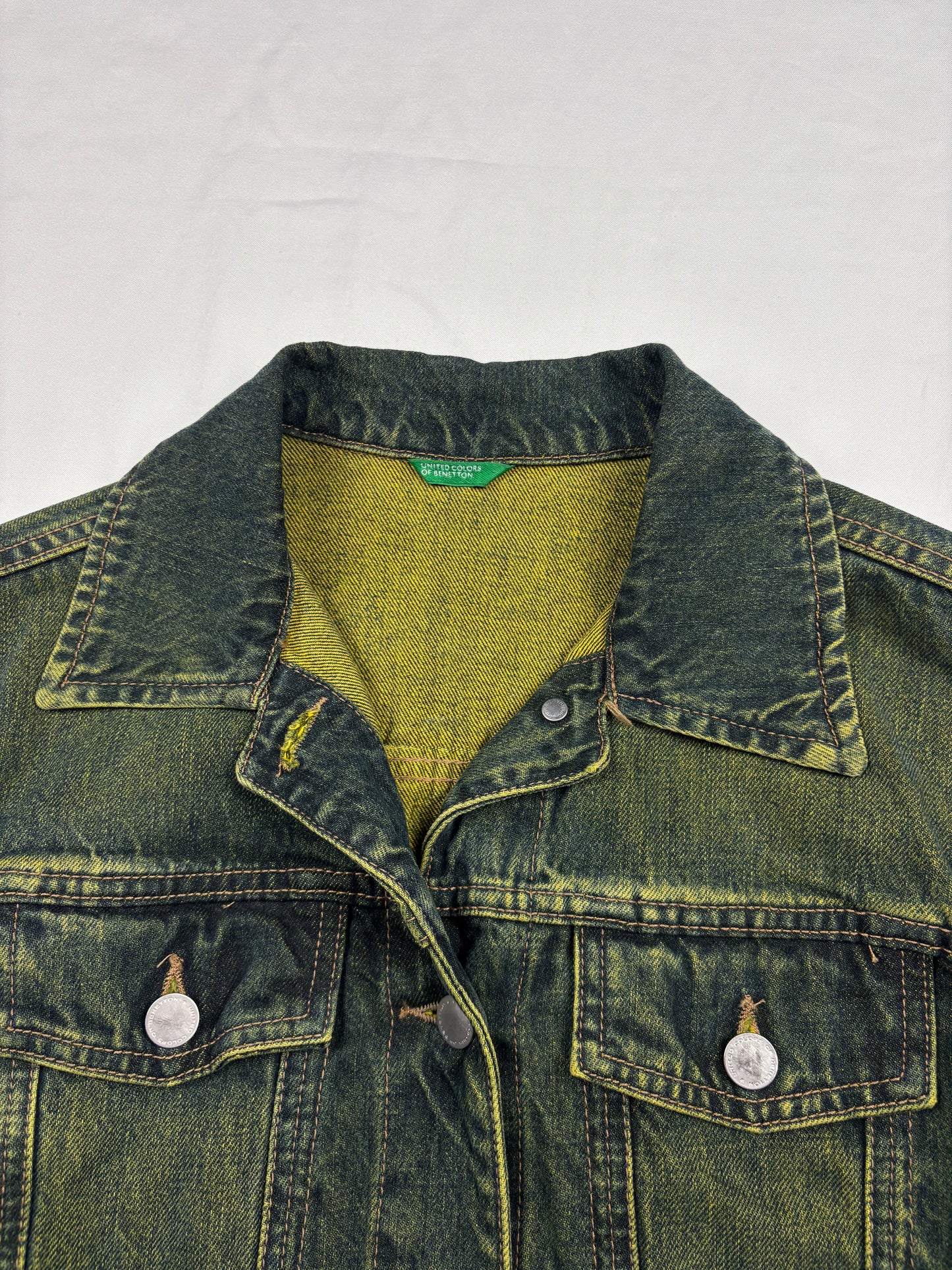 United Colors of Benetton Acid Green Denim Jacket (women's S)