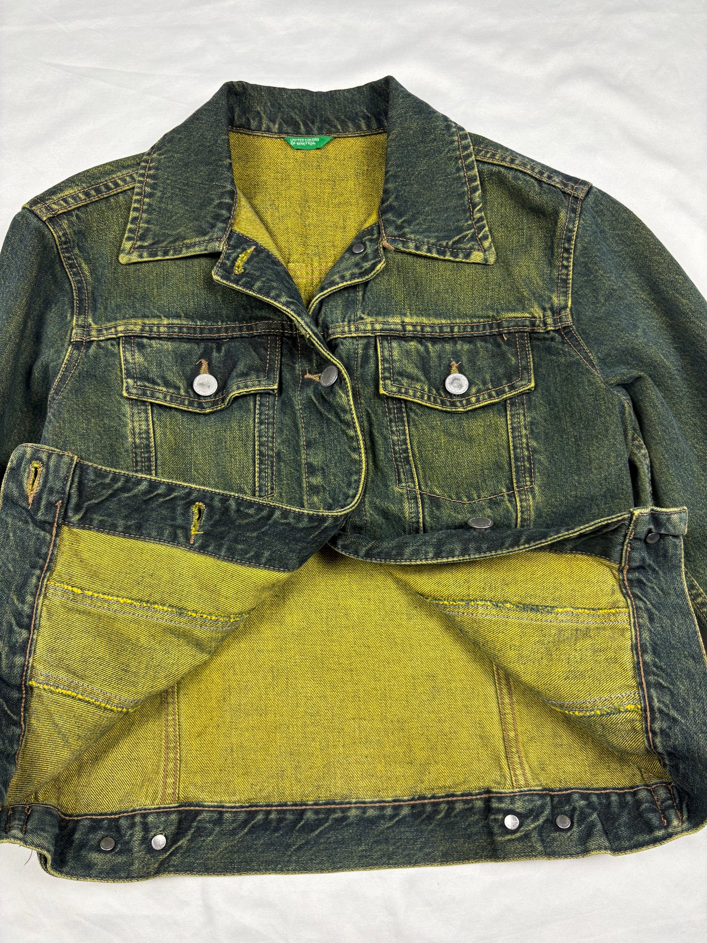 United Colors of Benetton Acid Green Denim Jacket (women's S)