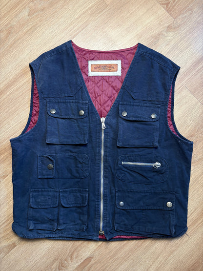 Zip Jeans & Co. 90s Technical Multi-pocket Canvas Vest (L)