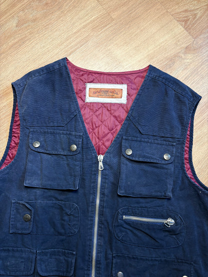 Zip Jeans & Co. 90s Technical Multi-pocket Canvas Vest (L)