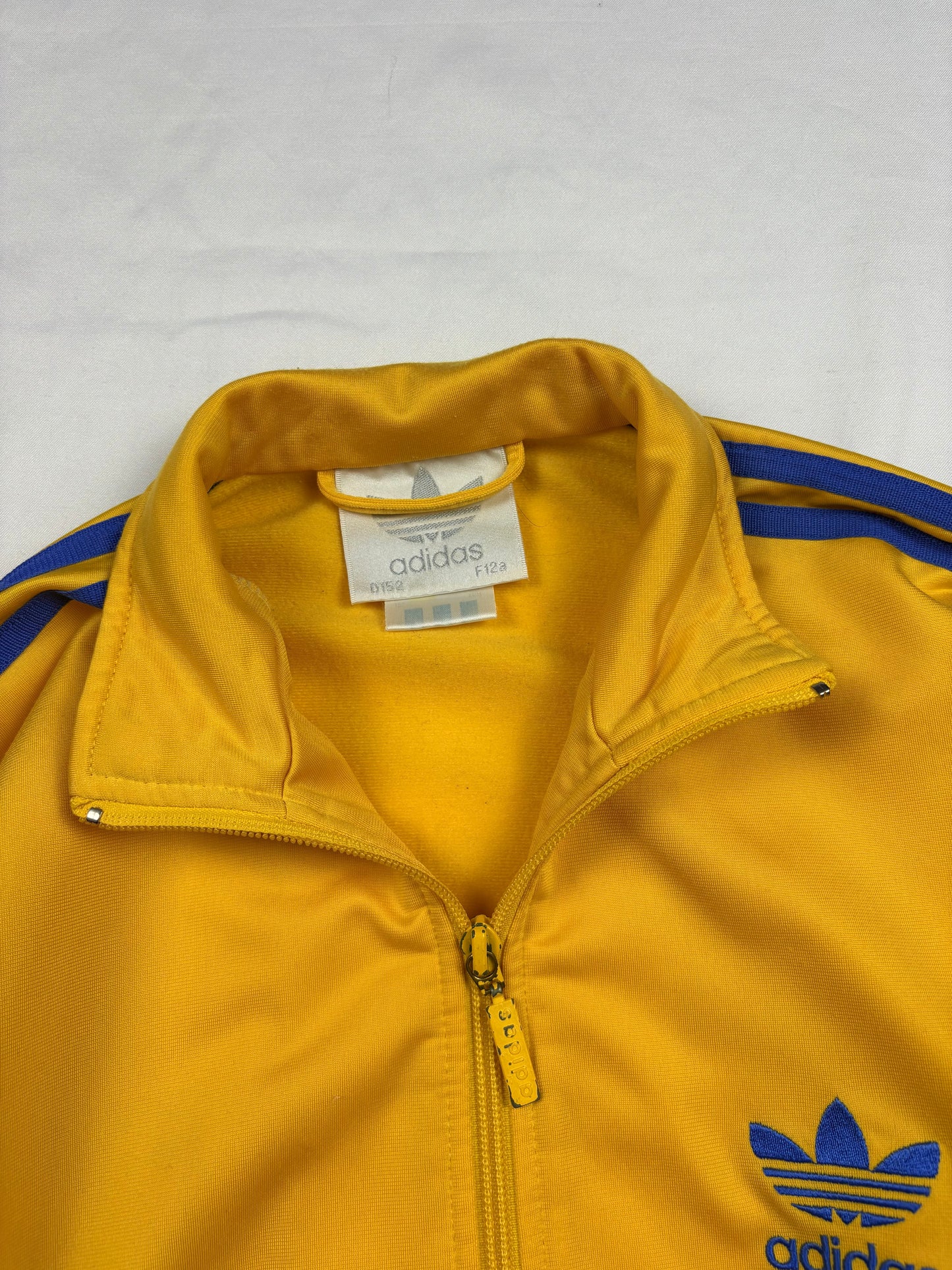 Vintage Adidas Three Stripes Yellow & Blue Track Jacket (women's M)