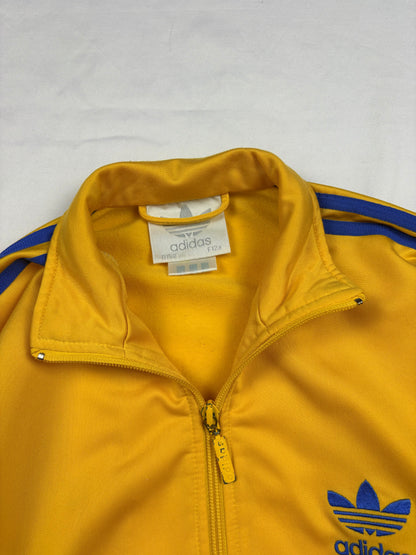 Vintage Adidas Three Stripes Yellow & Blue Track Jacket (women's M)